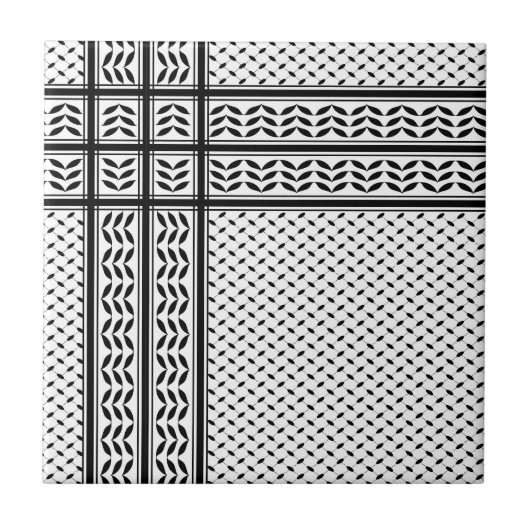 Keffiyeh-Symbol des palästinensischen Widerstandsm Fliese (Vorderseite)