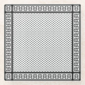 Keffiyeh-Symbol des palästinensischen Widerstandsm Glasuntersetzer (Vorderseite)