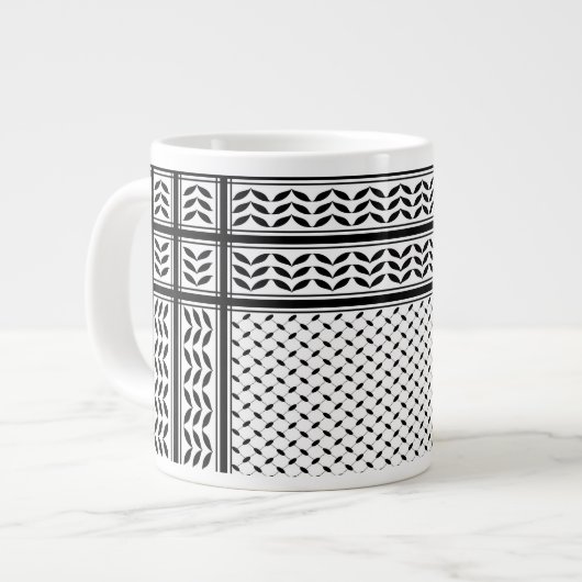 Keffiyeh-Symbol des palästinensischen Widerstandsm Jumbo-Tasse (Vorderseite Links)