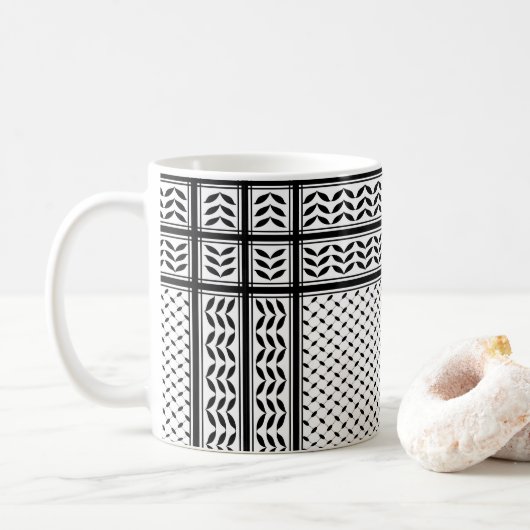 Keffiyeh-Symbol des palästinensischen Widerstandsm Kaffeetasse (Mit Donut)