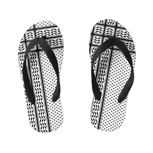 Keffiyeh-Symbol des palästinensischen Widerstandsm Kinderbadesandalen (Fußbett)