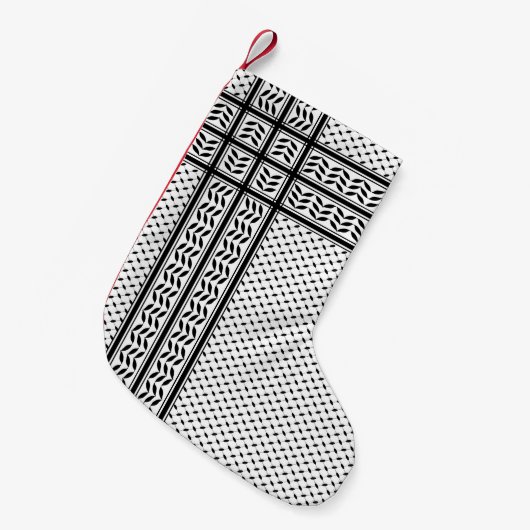 Keffiyeh-Symbol des palästinensischen Widerstandsm Kleiner Weihnachtsstrumpf (Vorderansicht (hängend))