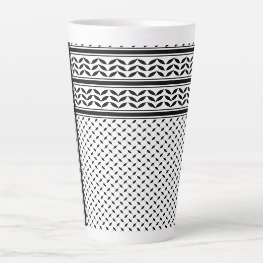 Keffiyeh-Symbol des palästinensischen Widerstandsm Milchtasse (Vorderseite)