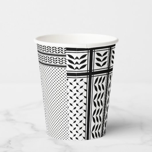 Keffiyeh-Symbol des palästinensischen Widerstandsm Pappbecher (Rechts)