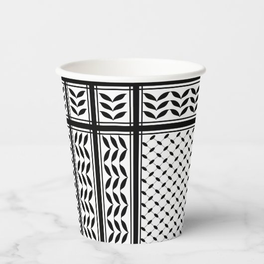 Keffiyeh-Symbol des palästinensischen Widerstandsm Pappbecher (Vorderseite)