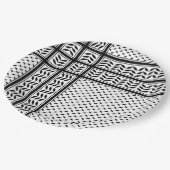 Keffiyeh-Symbol des palästinensischen Widerstandsm Pappteller (Schrägansicht)