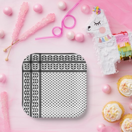 Keffiyeh-Symbol des palästinensischen Widerstandsm Pappteller (Party)