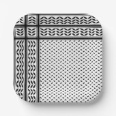 Keffiyeh-Symbol des palästinensischen Widerstandsm Pappteller (Vorderseite)