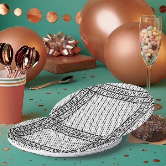 Keffiyeh-Symbol des palästinensischen Widerstandsm Pappteller (Multi)