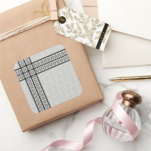 Keffiyeh-Symbol des palästinensischen Widerstandsm Quadratischer Aufkleber