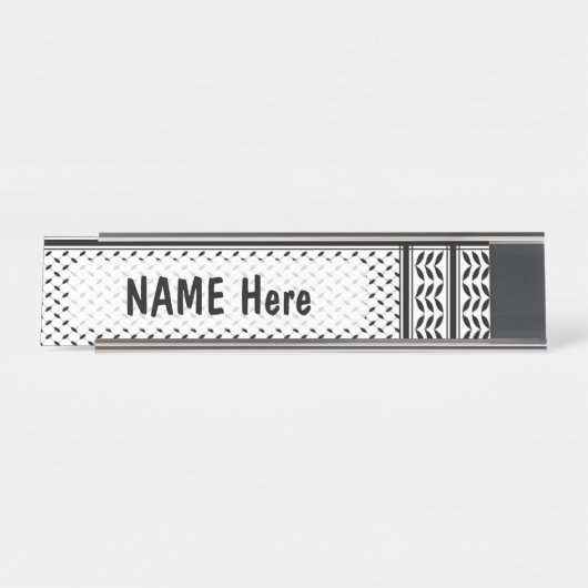 Keffiyeh-Symbol des palästinensischen Widerstandsm Schreibtischnamensplakette (Vorderseite )