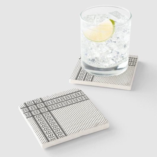 Keffiyeh-Symbol des palästinensischen Widerstandsm Steinuntersetzer (Seitenansicht)