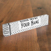 Keffiyeh Symbol of Palestine Resistance Pattern Namensplakette (Seite)