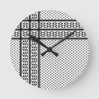 Keffiyeh Symbol of Palestine Resistance Pattern Runde Wanduhr