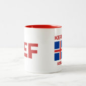 Keflavik, Code-Tasse Island-Flughafen-KEF Zweifarbige Tasse (Mittel)