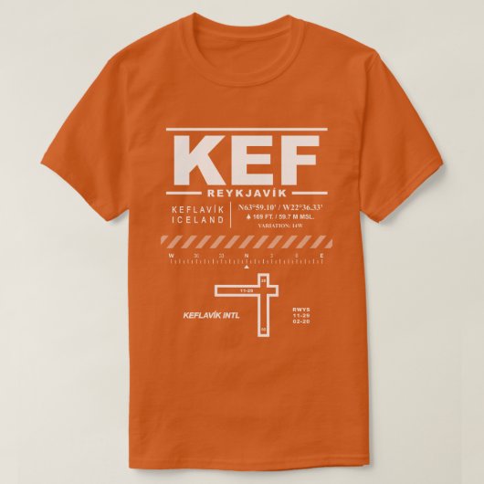 Keflavík International Airport KEF T - Shirt (Design vorne)