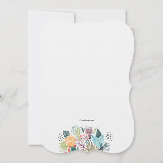 Kegel mit Blumen-Einladung Einladung (Rückseite)