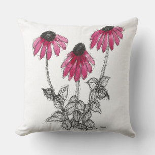 Kegelblumen Aquarell und Tinte Kissen