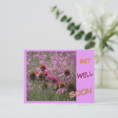 Kegelblumen-Kunden-Text Gute-Besserung-Grußkarte Postkarte (Stehend Vorderseite)