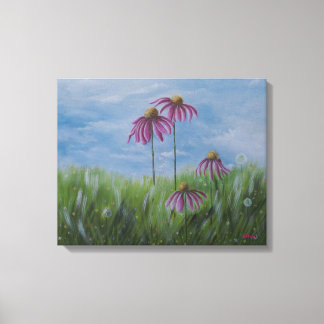 Kegelblumen-Wünsche eingerollte Leinwand