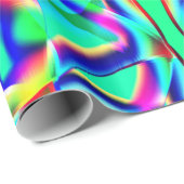 Kegelförmige, bunte Formen und grüner Hintergrund Geschenkpapier (Rolleneckpunkt)