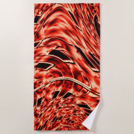 Kegelförmige Quadrate, die von Rot bis Koralle ges Strandtuch