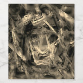 Kegelförmige Quadrate mit "falschen Pinselstrichen Weinetikett (Einzelnes Label)