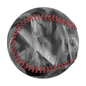 Kegelförmige Quadrate, schwarz-graue Pinselstriche Baseball (Vorderseite Links)