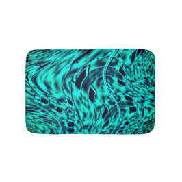 Kegelförmige Quadrate spiegeln sich im Cyan-Image  Badematte