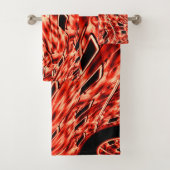 Kegelförmige Quadrate spiegeln sich im Korallenbil Badhandtuch Set (Insitu)