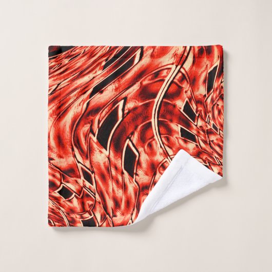 Kegelförmige Quadrate spiegeln sich im Korallenbil Badhandtuch Set (Waschlappen)