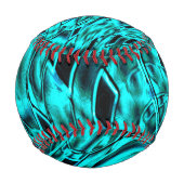 Kegelförmige Quadrate spiegeln sich in einem zyani Baseball (Vorderseite)