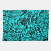 Kegelförmige Quadrate spiegeln sich in einem zyani Geschirrtuch (Horizontal)