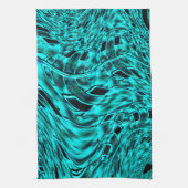 Kegelförmige Quadrate spiegeln sich in einem zyani Geschirrtuch (Vertikal)