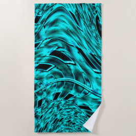 Kegelförmige Quadrate spiegeln sich in einem zyani Strandtuch