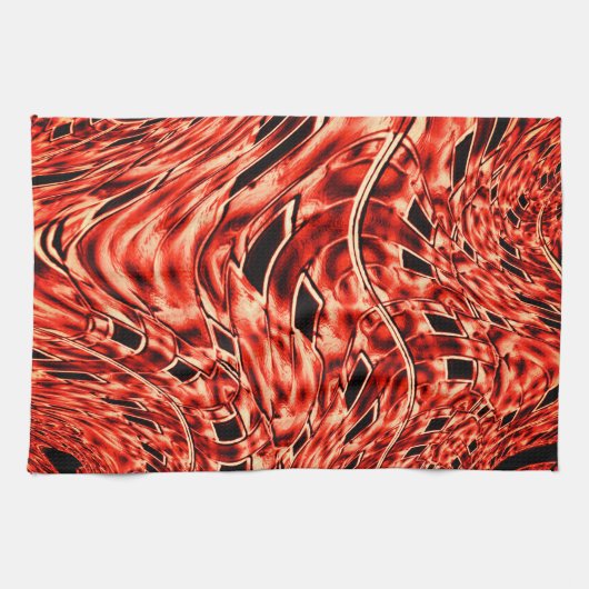 Kegelförmige Quadrate spiegeln sich in Korallen un Geschirrtuch (Horizontal)