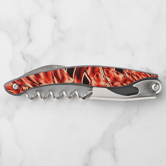 Kegelförmige Quadrate spiegeln sich in Korallen un Kellnermesser (Rückseite)