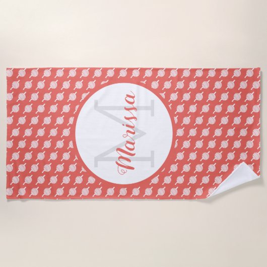 Kegelgarne & Handwerksname / Anfangsbuchstaben Strandtuch (Vorderseite)