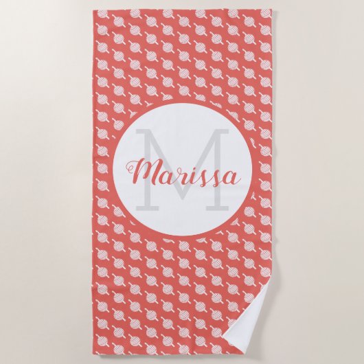 Kegelgarne & Handwerksname / Anfangsbuchstaben Strandtuch (Vorderseite)