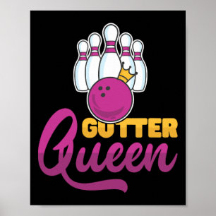 Kegelkönigin Bowling Pins Mit Bowling Ll Für Bowl Poster