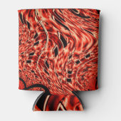 Kegelquadrate in Korallen oder Braunen gespiegelt Dosenkühler (Vorderseite)