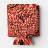 Kegelquadrate in Korallen oder Braunen gespiegelt Dosenkühler (Rückseite)