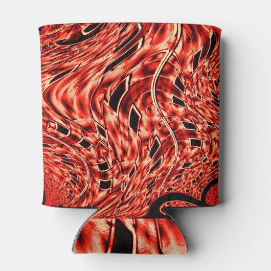 Kegelquadrate in Korallen oder Braunen gespiegelt Dosenkühler (Rückseite)