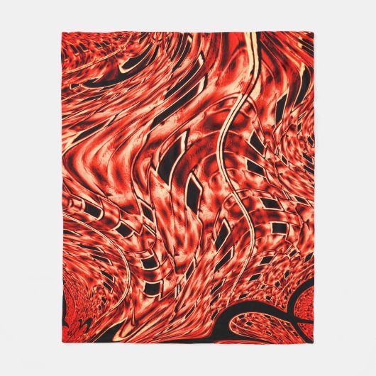 Kegelquadrate in Korallen oder Braunen gespiegelt Fleecedecke (Vorderseite)