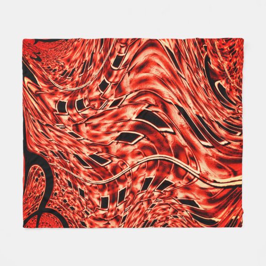 Kegelquadrate in Korallen oder Braunen gespiegelt Fleecedecke (Vorderseite (Horizontal))