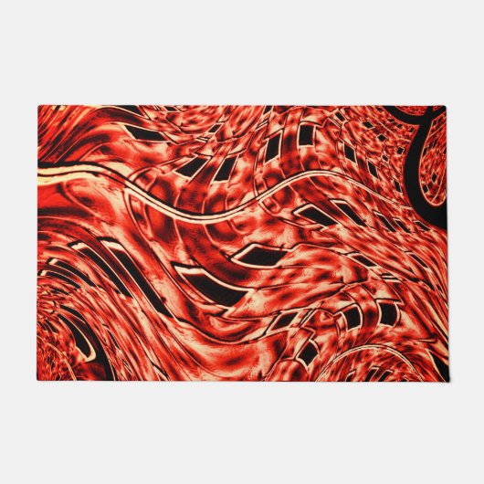 Kegelquadrate in Korallen oder Braunen gespiegelt Fußmatte (Vorderseite)