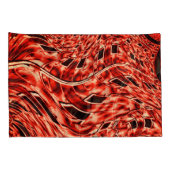 Kegelquadrate in Korallen oder Braunen gespiegelt Kissenbezug (Rückseite-Rechts)