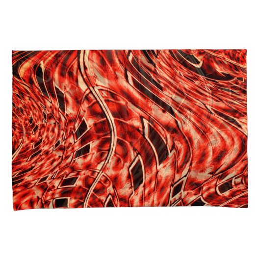 Kegelquadrate in Korallen oder Braunen gespiegelt Kissenbezug (Vorderseite-Rechts)