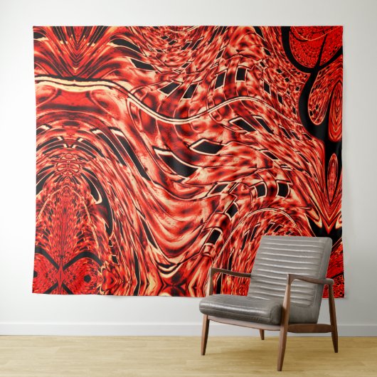 Kegelquadrate in Korallen oder Braunen gespiegelt Wandteppich (Beispiel (Horizontal))