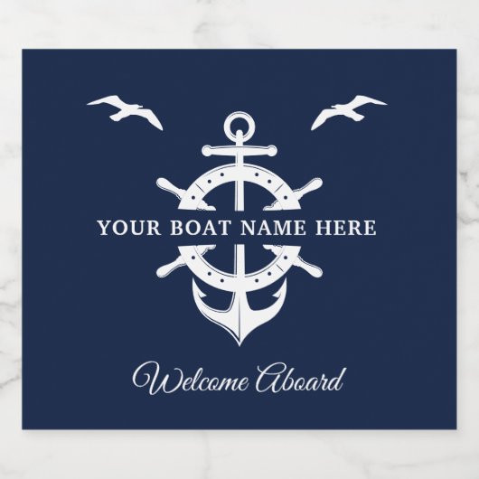 Kegelradanker für Schiffe mit eigenem Schiffsnamen Bierflaschenetikett (Einzelnes Label)